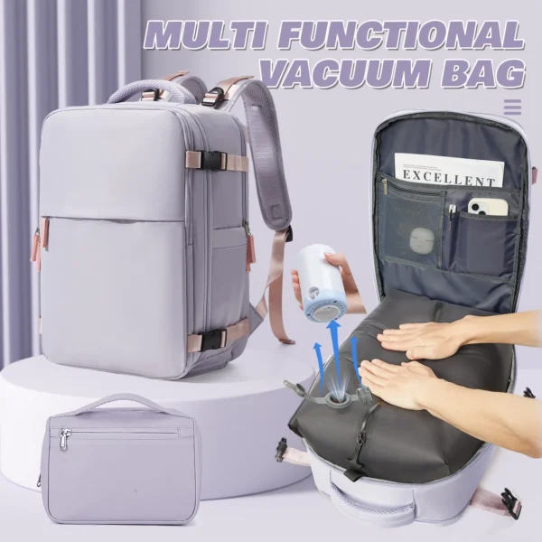 Airplane Cabin Luggage Wizzair 40x30x20 Vacuum Compression Backpack for Travel Hiking, Women Laptop Backpack Vacuum Storage Bag