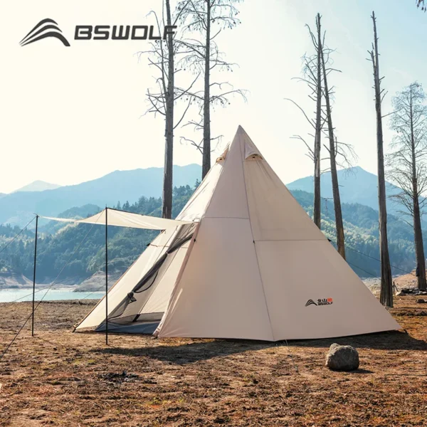 BSWolf Large Pyramid Tent Ultralight Camping tent Large Outdoor Teepee Indian Pyramid Tent 5-8 Person