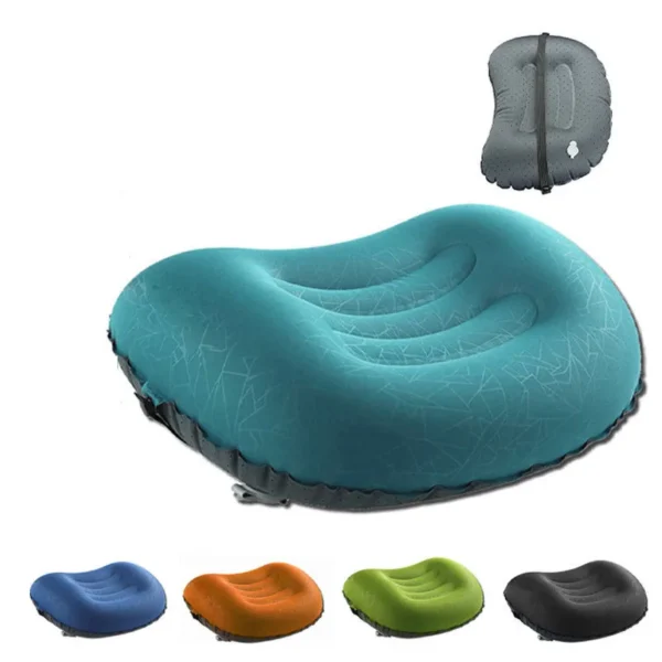 Outdoor Inflatable Camping Pillow Backpacking Printing TPU Soft For Neck Lumbar Support Ultralight Air Cushion Sleeping Gear