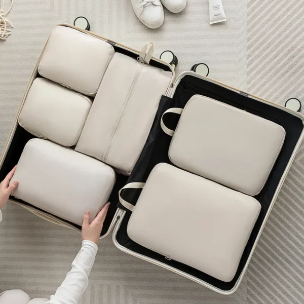 6pcs/set Travel Storage Bag Large Capacity Luggage Clothes Sorting Organizer Set Suitcase Pouch Case Shoes Packing Cube Bag