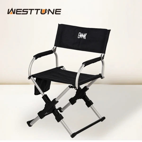 Outdoor Foldable Director’s Chair Camping Beach Fishing Chair Aluminum Alloy Travel Hiking Picnic Seat Travel Furniture