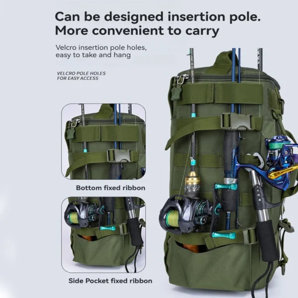 Multifunctional Portable Outdoor Waterproof Fishing Bag Large Capacity Travel Backpack Hiking Hiking Fishing Backpack