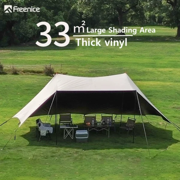 Outdoor Large canopy tent 33m² Extra large shading area 2~15 people Family Camping car tent Rainproof and Sunproof Gazebo