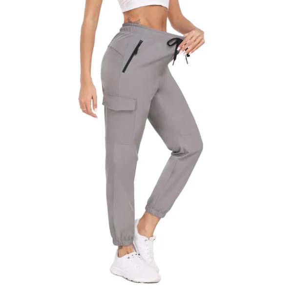 Hiking Pants for Women UPF 50+ Cargo Quick Dry Water Resistant Elastic Waist Zip Pockets,Travel work Lightweight Running