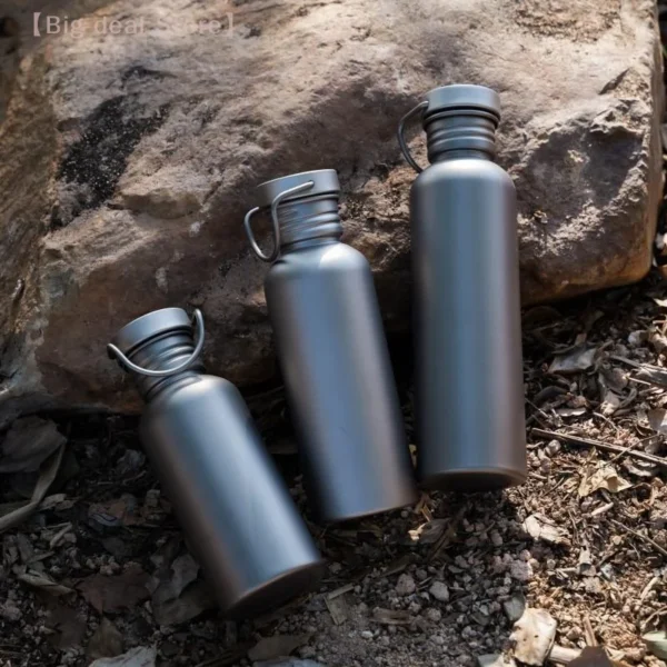 【M】500ml 600ml 750ml Titanium Water Bottle Reusable Outdoor Camping Supplies Tourism Sports Cycling Hiking Camping Water Bottle